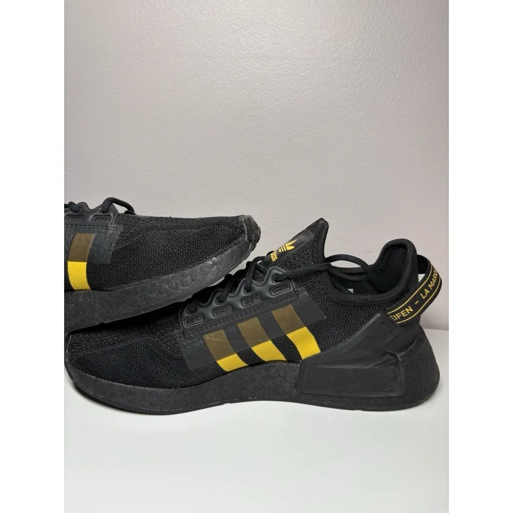 Adidas NMD R1 V2 Black Solar Gold Boost Men's Shoes Sneakers Lace Up - Size 7‎